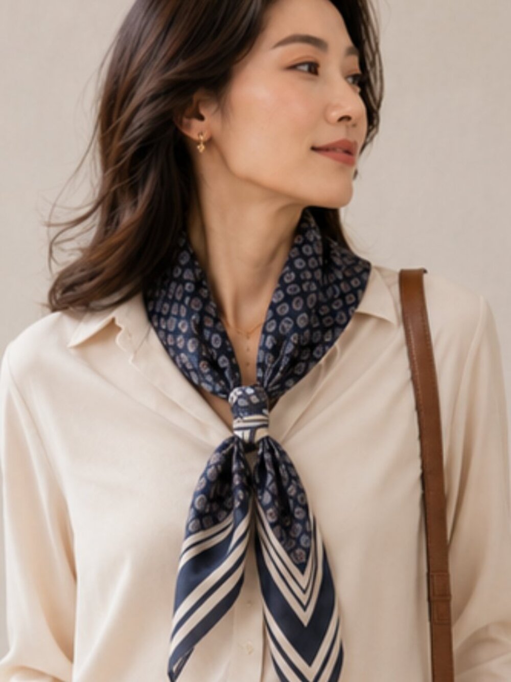 Jason Wu Navy and White Printed Scarf 41”x 43”